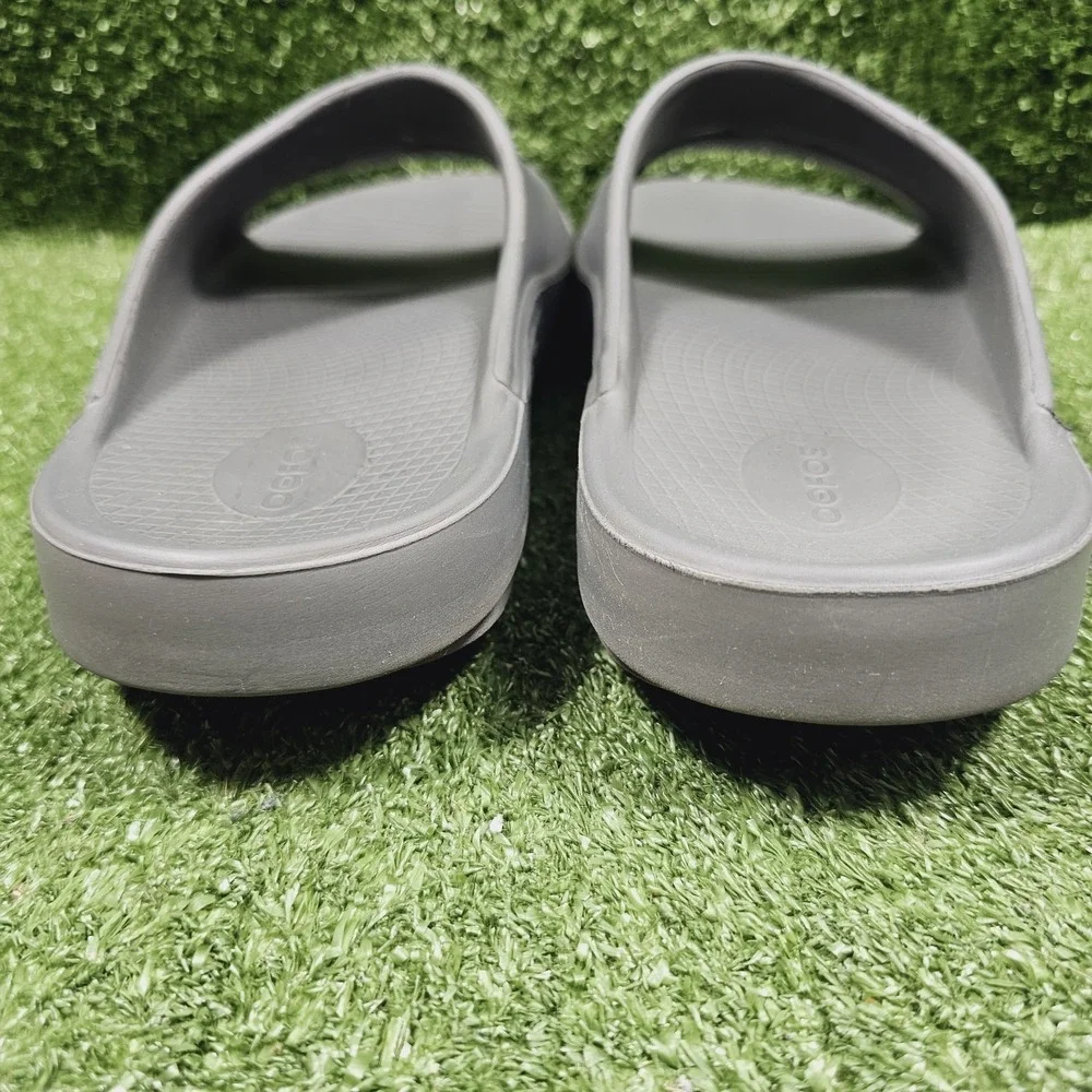 Oofos OOahh Slide Gray Recovery Athletic Comfort Sandals Mens Size US 11